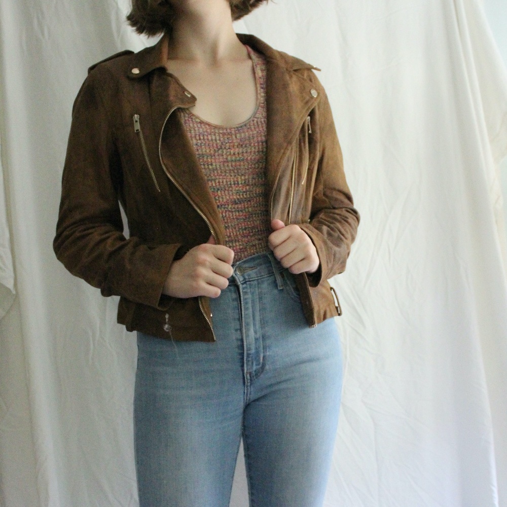 Vintage BNCI Brown Faux Leather Jacket